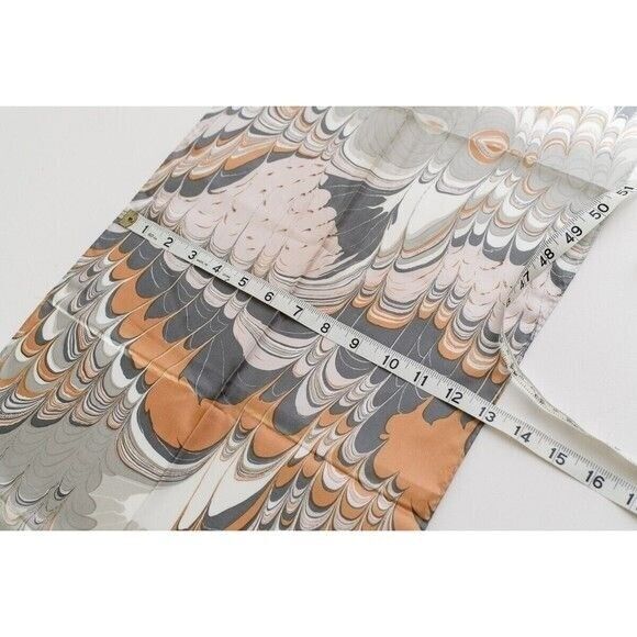 BAAR & BEARDS peach marbled Print Abstract Scarf Japan Hand Rolled - Picture 4 of 4